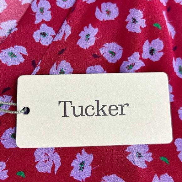 NWT Tucker NYC "Madeline 2.0" Ditsy Floral 100% Silk Short Sleeve Dress Sz M - Picture 7 of 9